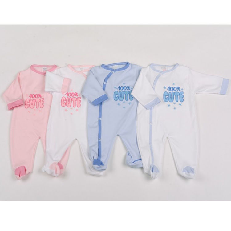 Picture of G1395 BABY “100% CUTE” COTTON SLEEPSUITS (0-9 Months)